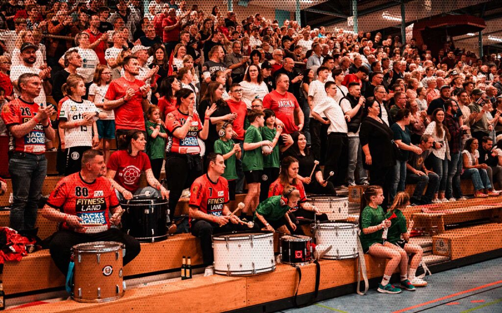 a group of people in a stadium